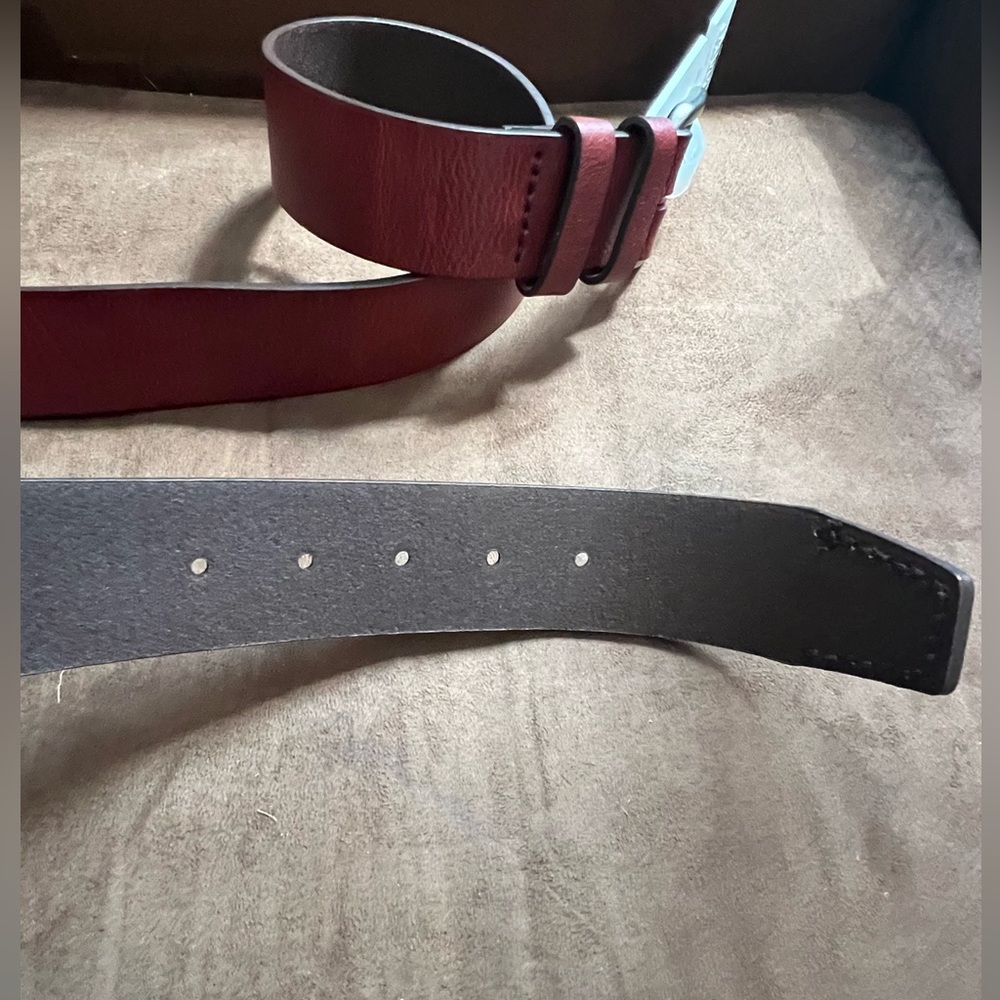 Lacoste Men’s Brown Wide Leather Belt, Size 42 - Picture 8 of 14
